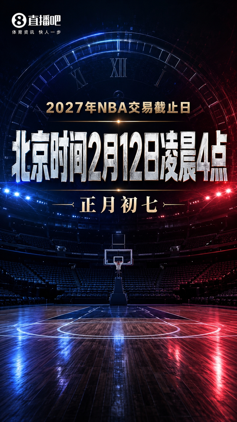 交易截止日敲定:正月初七凌晨4点,NBA各队仅一周续约窗口 交易截止日敲定:正月初七凌晨4点,NBA各队仅一周续约窗口